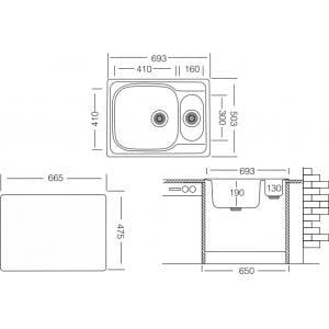 Мойка кухонная Ukinox GRP 693.503 15 GT 8K полированная и доска разделочная - фото 2 Мойка кухонная Ukinox GRP 693.503 15 GT 8K полированная и доска разделочная - фото 2