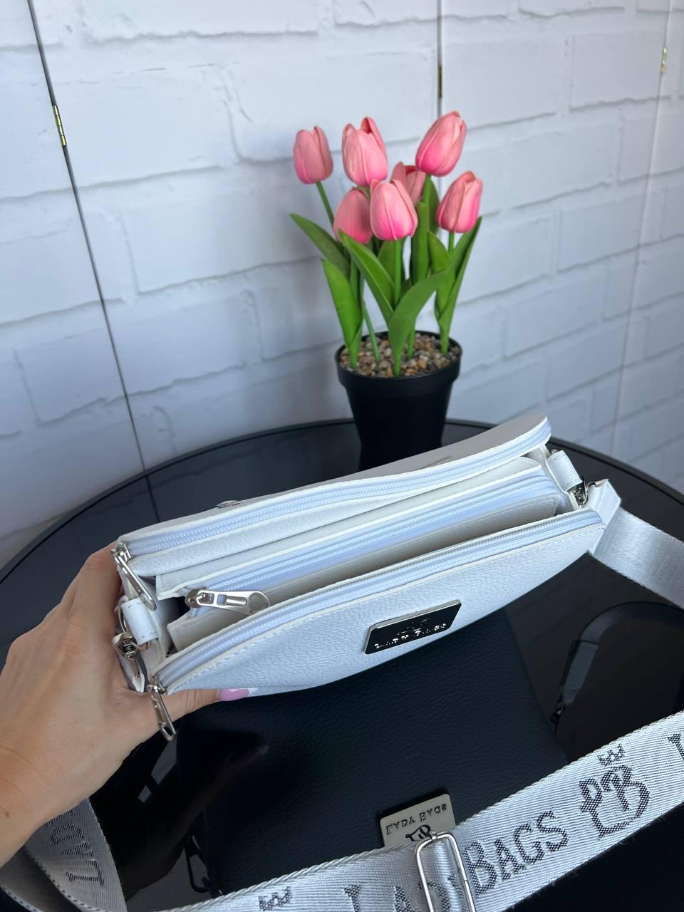 Клатч кросс-боди с широким ремнем Белый (2732414517) - фото 6 Клатч кросс-боди с широким ремнем Белый (2732414517) - фото 6