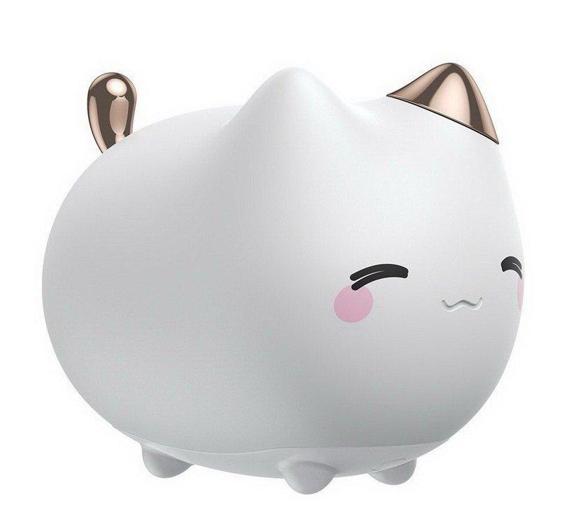 Нічник Baseus Cute series kitty silicone Котик Білий (DGAM-A02)