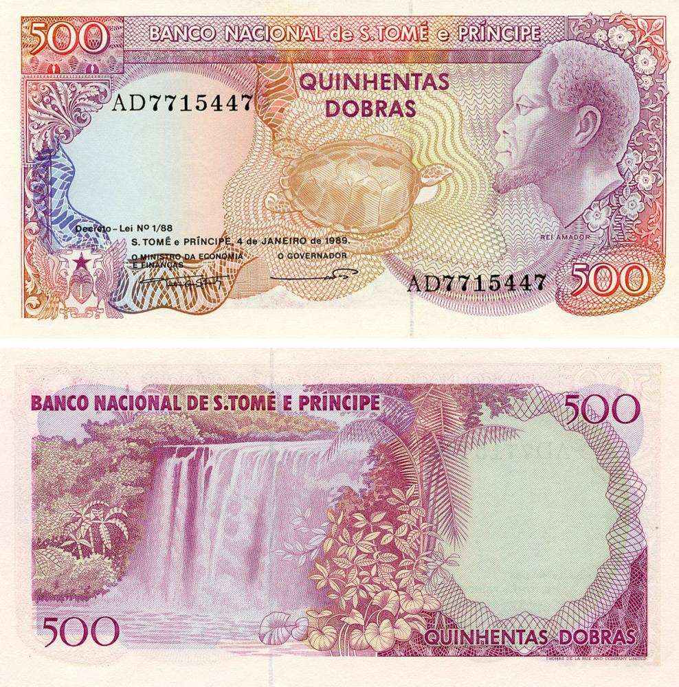 Коллекционная банкнота Сан-Томе и Принсипи 500 добр 1989 UNC (P61)