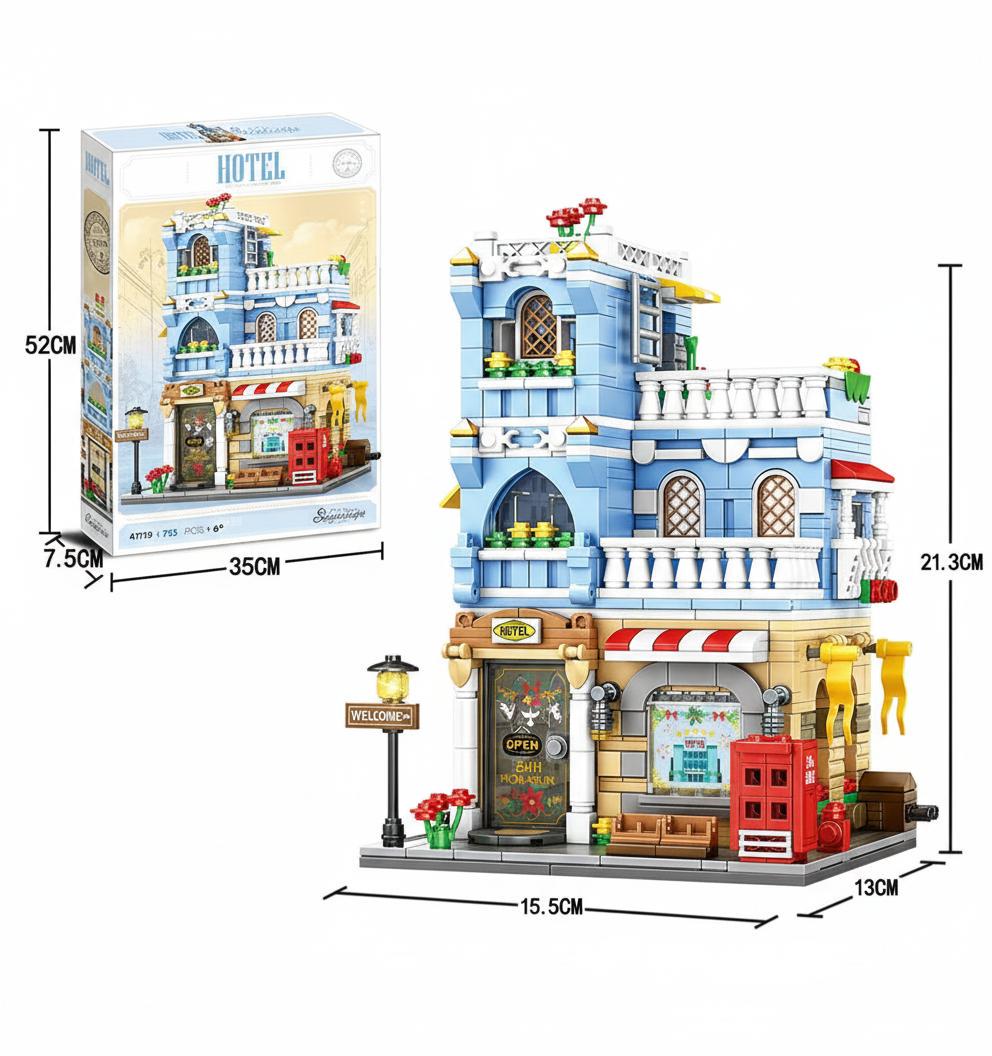 Дитячий конструктор Міський готель Hotel 713 деталей Різнокольоровий - фото 3