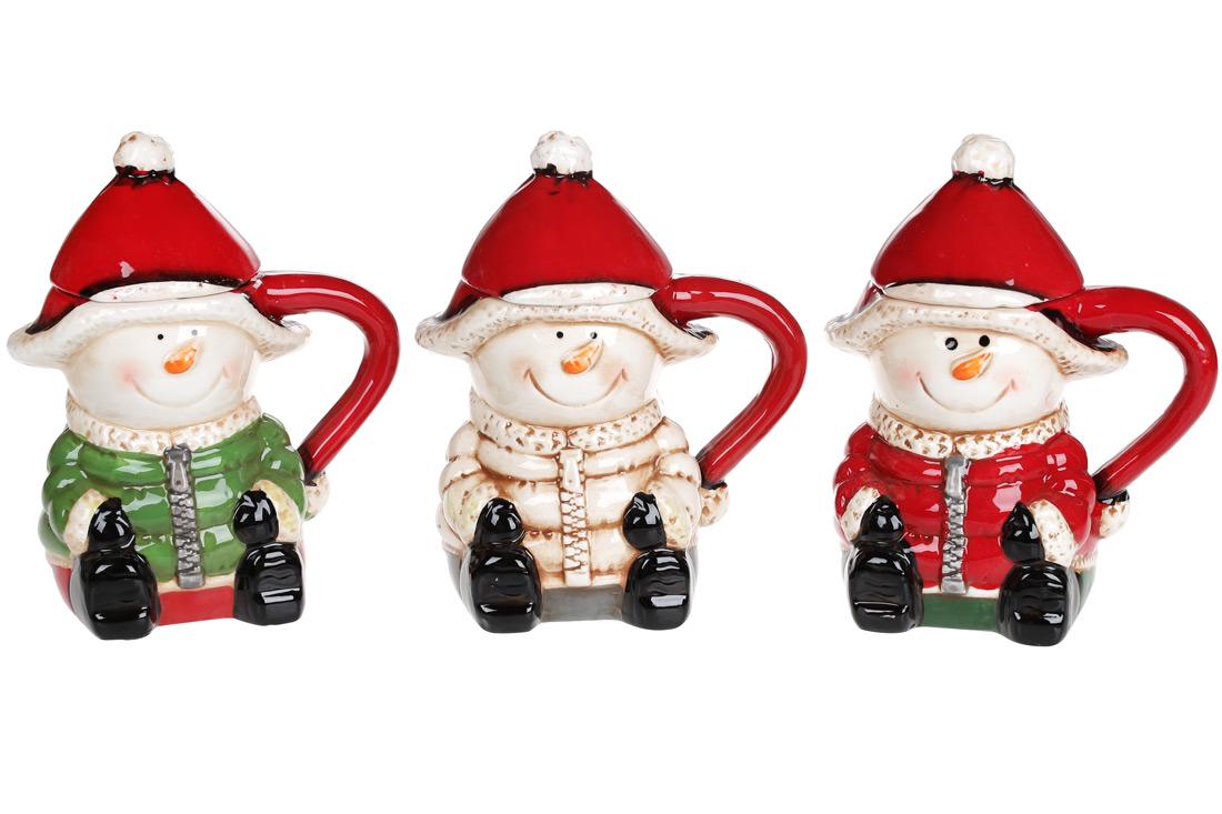 Кружка керамическая BonaDi фигурная с крышкой Снеговик Дизайн 1 460 мл (827-858) - фото 3 Кружка керамическая BonaDi фигурная с крышкой Снеговик Дизайн 1 460 мл (827-858) - фото 3