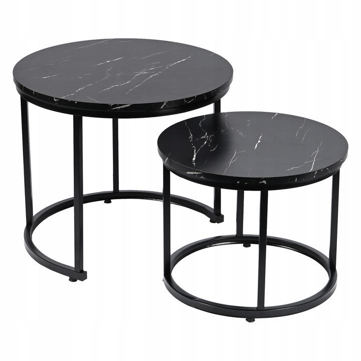 Набор журнальных столиков KONTRAST SK102 53/43 Черный мрамор (SK102MCZ) Набор журнальных столиков KONTRAST SK102 53/43 Черный мрамор (SK102MCZ)