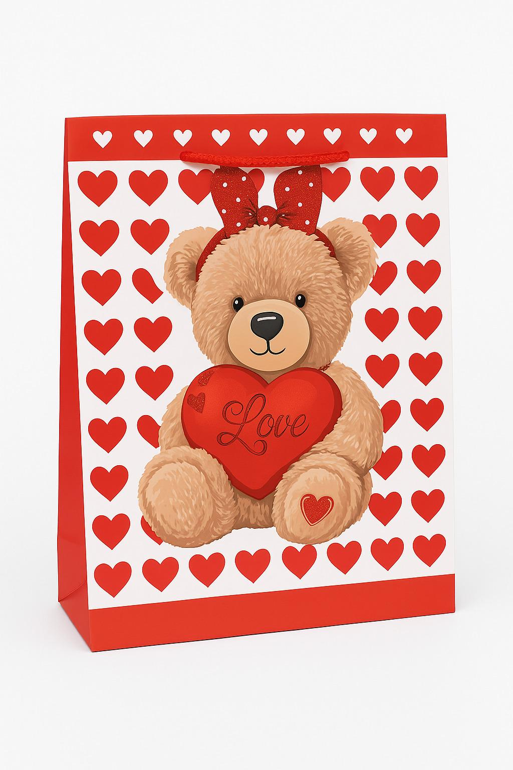 Пакет подарочный бумажный Teddy Love L 31х40х12 см (R98089-L)