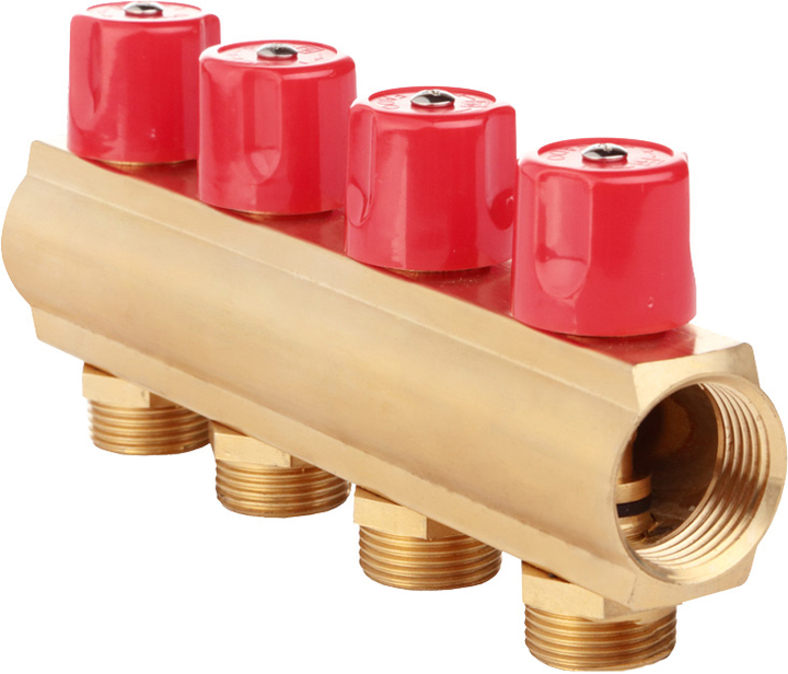 Балка колекторна FADO S.r.l з вентилями 4х1х3/4" (KBV04) Балка колекторна FADO S.r.l з вентилями 4х1х3/4" (KBV04)