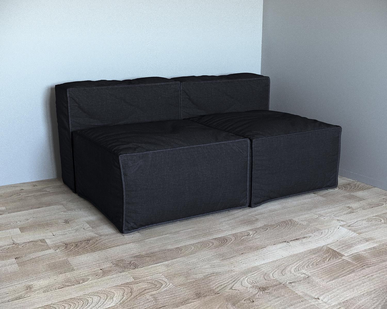 Диван кресло модульный Tobi Sho Magic Вальде велюр нераскладной 1600х1100х700 мм Grafite