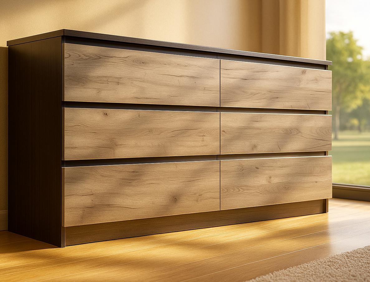 Комод на 6 ящиков Мастер Форм Брайт 1500х376х730 мм Венге магия/Дуб крафт серый (20078) - фото 1