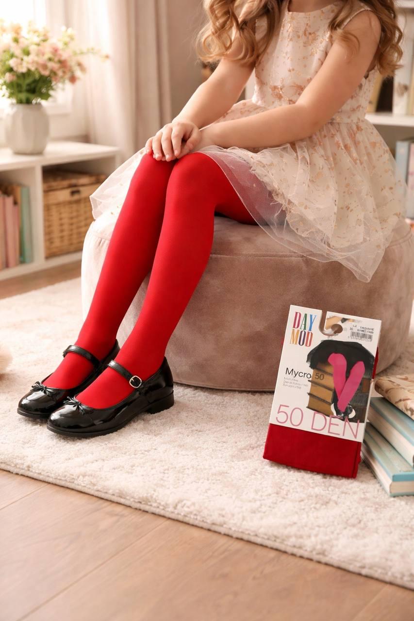 Колготы капроновые для девочки Day Mod 5-6 лет 106-118 см Красный (2112001) Колготы капроновые для девочки Day Mod 5-6 лет 106-118 см Красный (2112001)