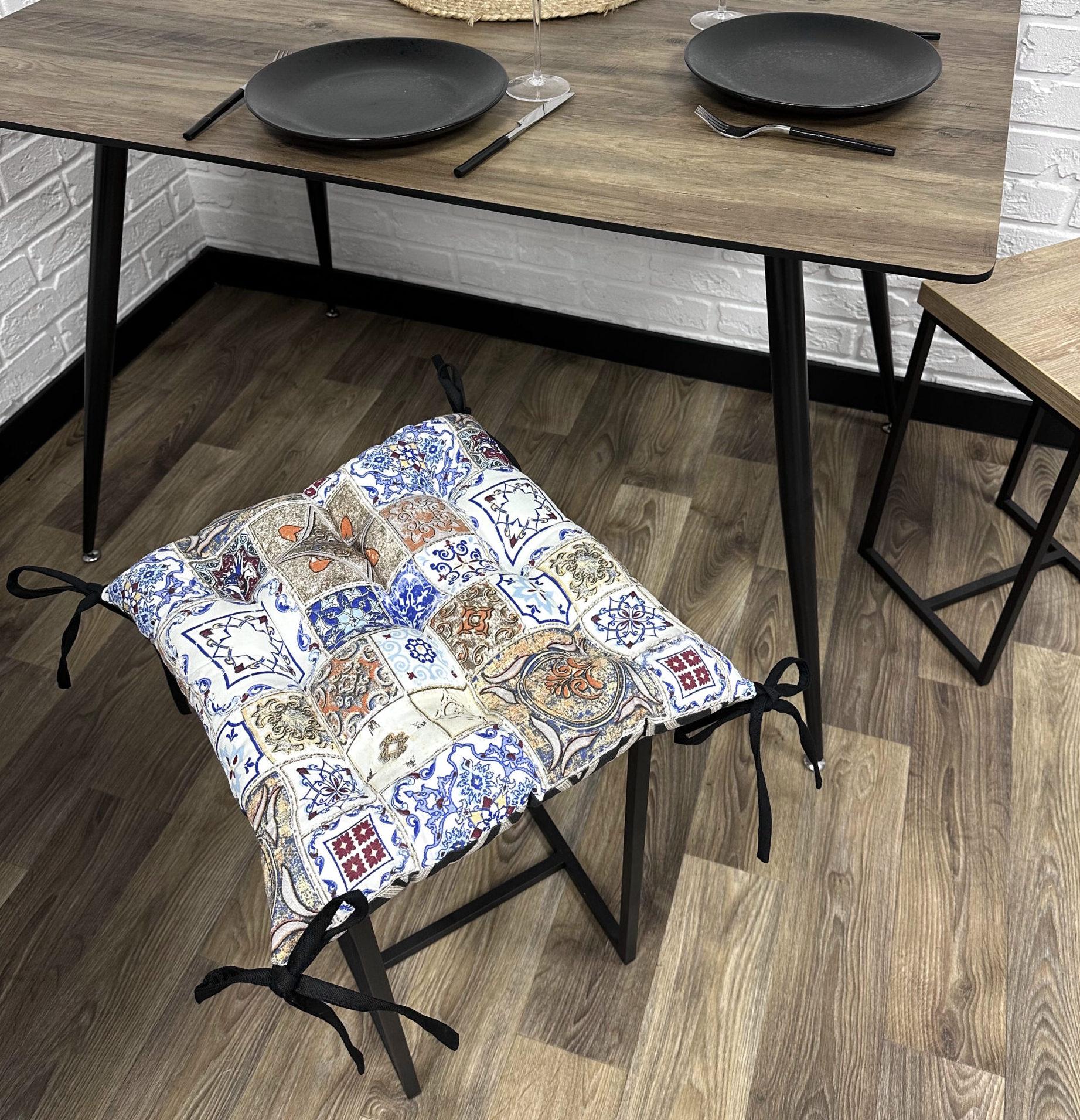 Сидушка Spanish tiles Comfort Home на стул/кресло/садовая мебель 40х40 см