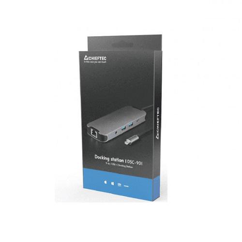 Док-станція Chieftec DSC-901 USB3.2 Type-C HDMI/USB 3.2x2/RJ45/USB-C/SD/TF/PD 80W - фото 7