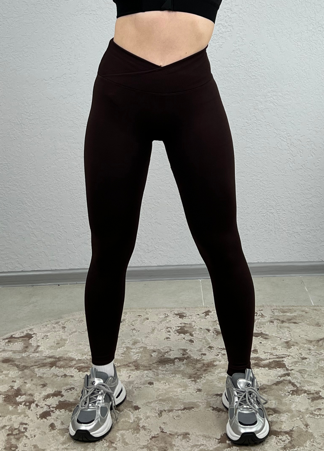 Лосини повсякденні пуш ап з V-поясом гладкі спортивні для тренувань та фітнесу 2XL Чорний (70190/2XL) - фото 3