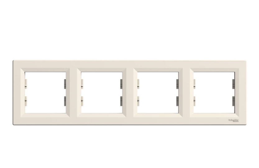 Рамка Schneider Electric Asfora ABS 4-местная горизонтальная Слоновая кость (EPH5800423)