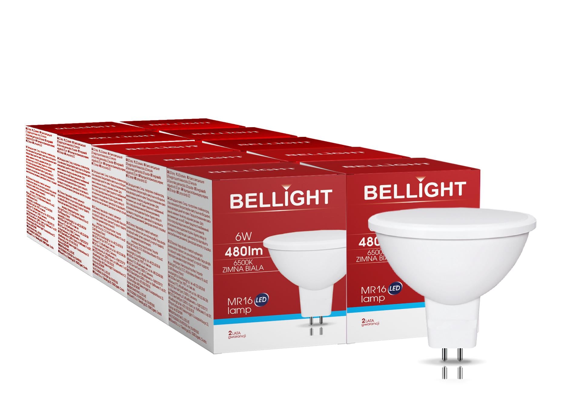 Набор ламп Bellight светодиодных MR16 220-240V 6W 6500K GU 5.3 10 шт.