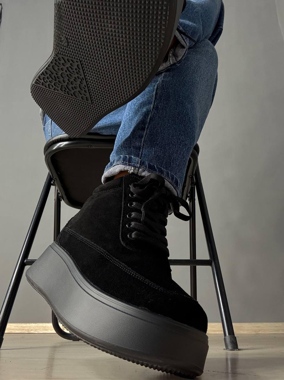 Ботинки женские Hengji 280-6 зимние на меху замшевые р. 41 Черный (5243) - фото 2