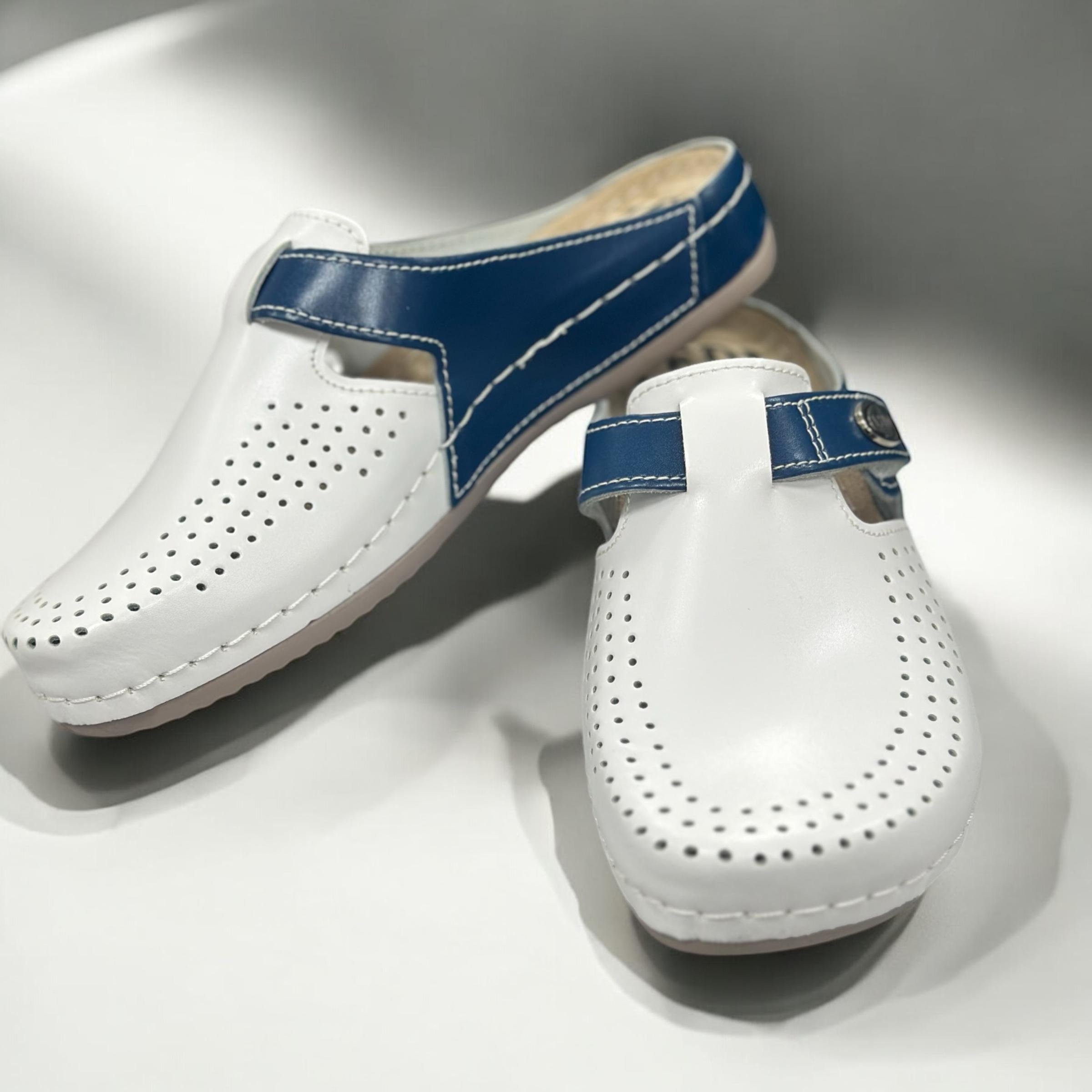 Сабо женские Ledi Anatomic р. 36 Белый/Синий (25333895) - фото 4 Сабо женские Ledi Anatomic р. 36 Белый/Синий (25333895) - фото 4