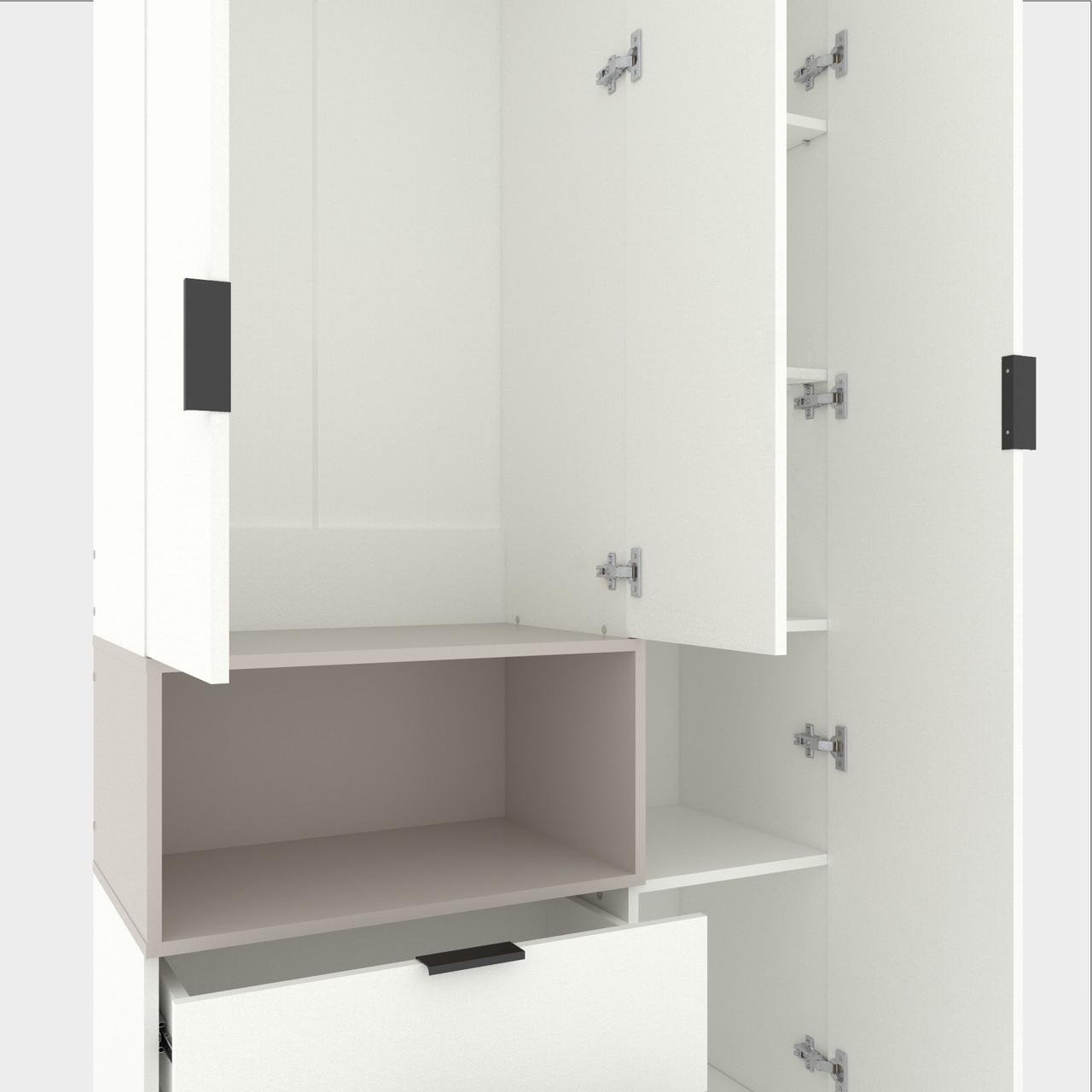 Шкаф Metkas Home A002L ЛДСП 1000x420x2300 мм Белый Снег/Кашемир - фото 4 Шкаф Metkas Home A002L ЛДСП 1000x420x2300 мм Белый Снег/Кашемир - фото 4