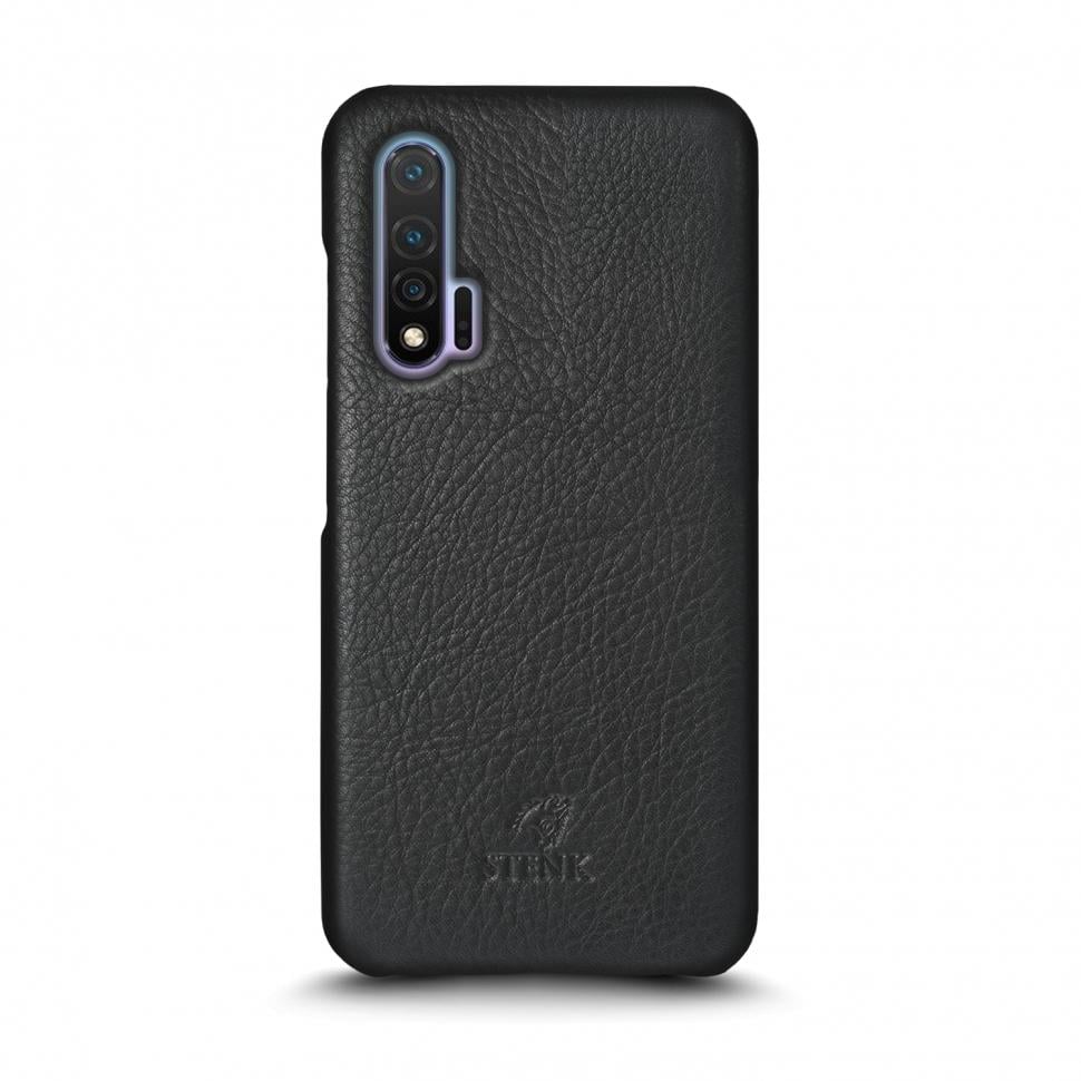 Кожаная накладка Stenk Cover для HuaWei Nova 6 Черная (69273)