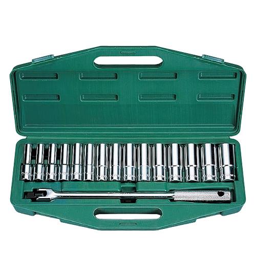 Набор головок Hans глубоких 1/2" 10/11/12/13/14/15/16/17/18/19/20/21/22/23/24 16 пр. (4615М)