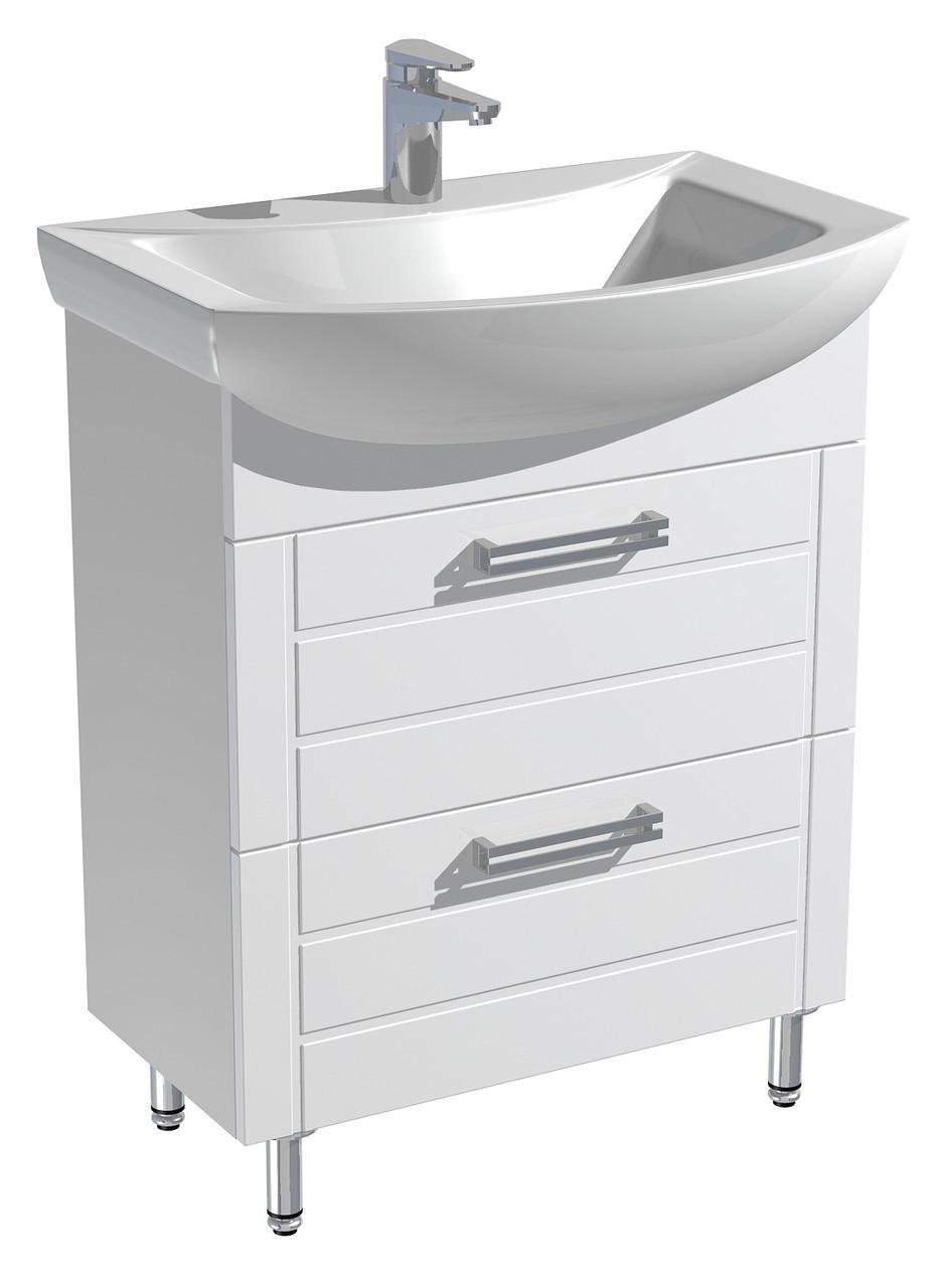 Тумба для ванної кімнати комодна з умивальником Омега 65 см Білий (30632042)