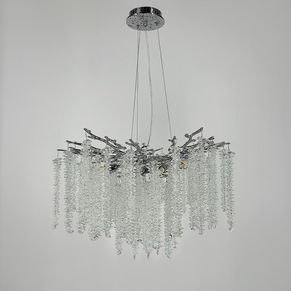 Люстра підвісна кришталева Lighthouse LNF-17434/6P цоколь G9 50 см Хром