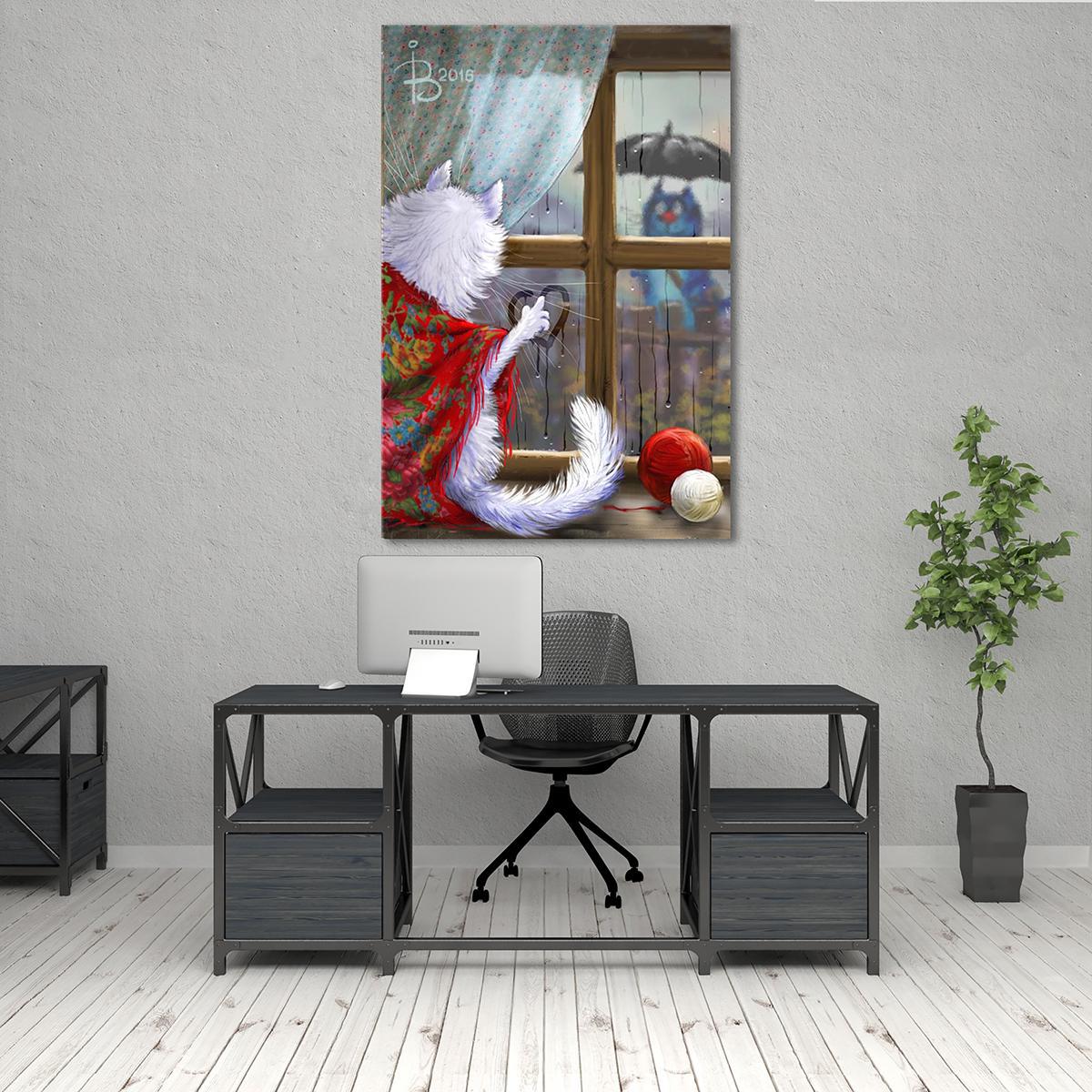 Модульная картина Любовь в дождливую погоду 1 модуль 30х45 см