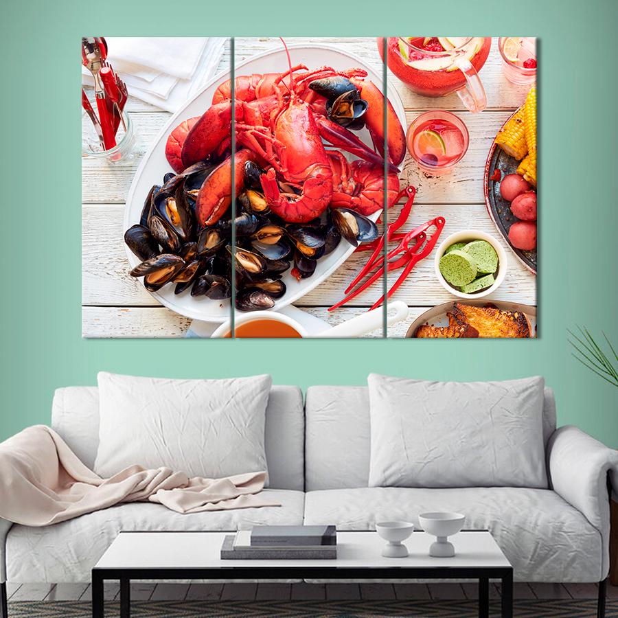 Настенний декор Натюрморт с морепродуктами 128x81 см (A506-3)