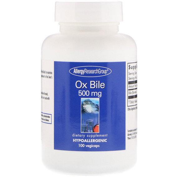 Комплекс для профілактики печінки Allergy Research Group Ox Bile 500 мг 100 Caps (ALG-70850)