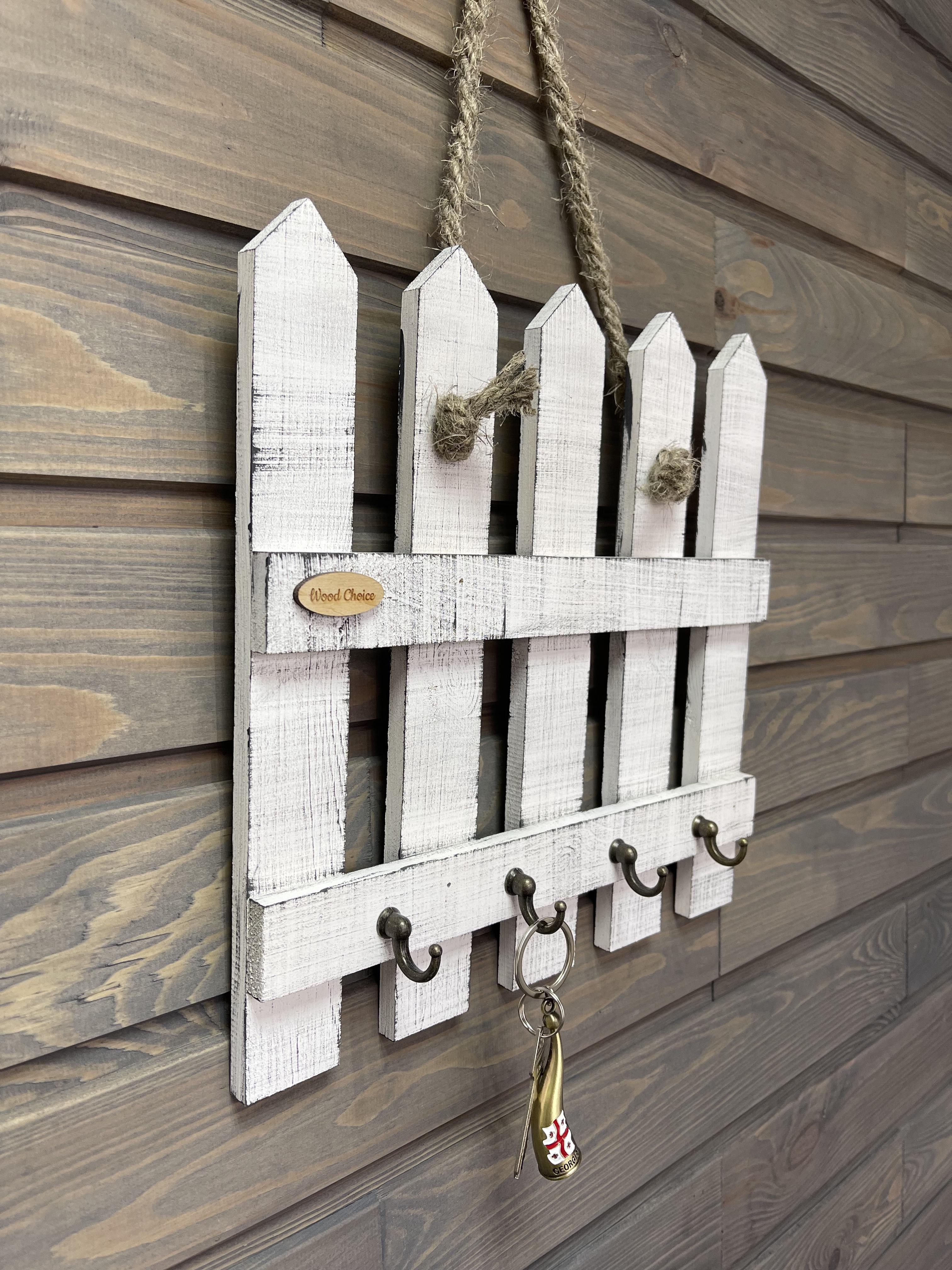 Ключниця настінна з дерева 30х30 Біло-сірий (73) - фото 1 Ключниця настінна з дерева 30х30 Біло-сірий (73) - фото 1