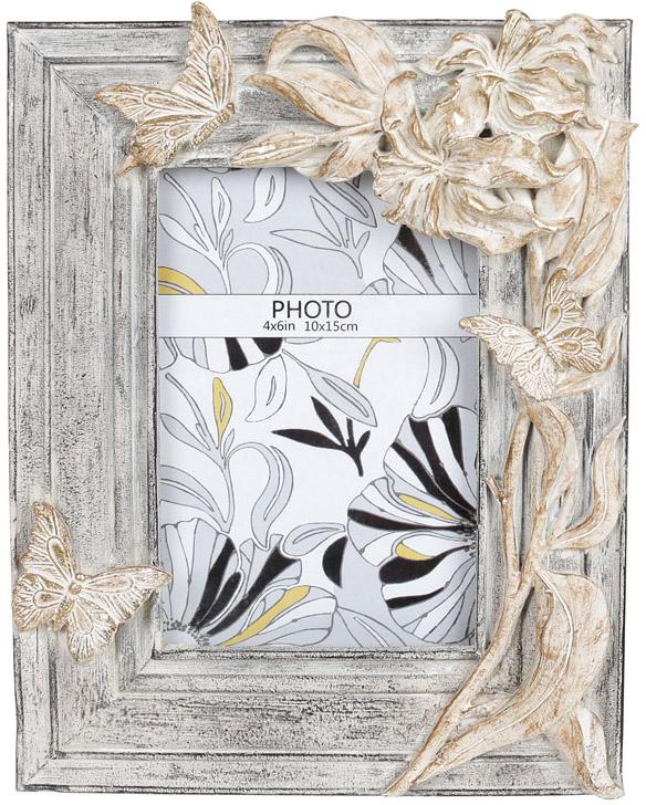 Фоторамка Viljandi Butterfly для фото 10х15 см полистоун Grey (BD-440-185)