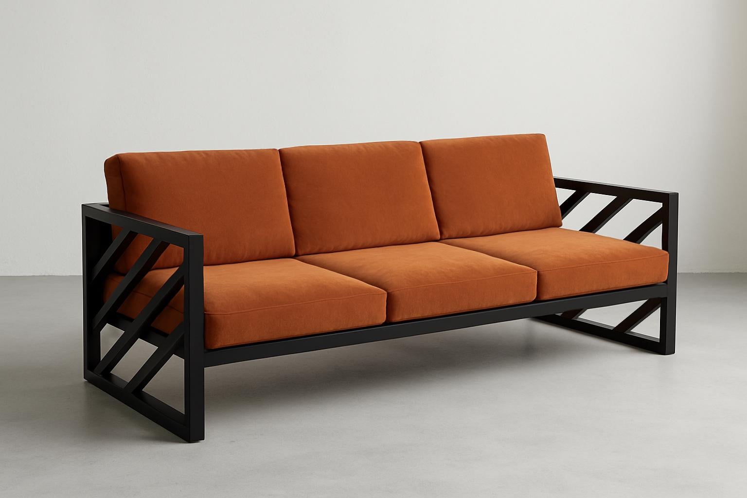 Диван металлический Tobi Sho Гранд/DV4 велюр с подушками 6 шт. 750х1600х700 мм Рыжий/22