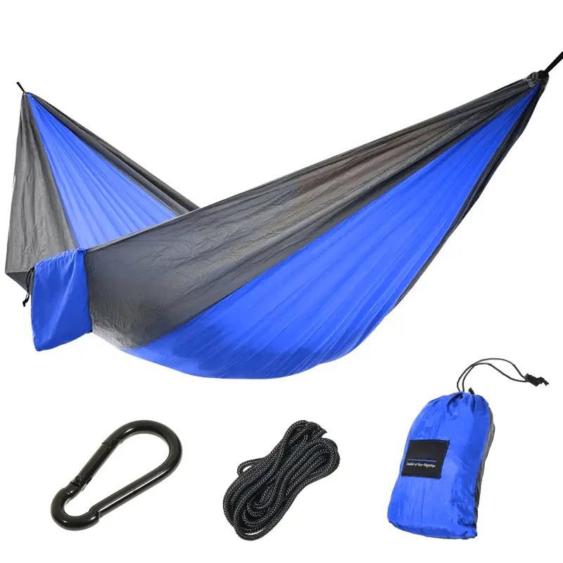 Подвесной гамак туристический для отдыха Wellamart 300х190 см Сине-серый (5712-9)