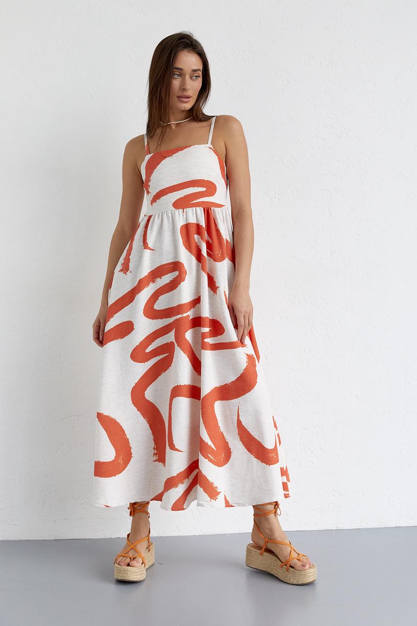 Сарафан макси на бретелях S Оранжевый (10693185)