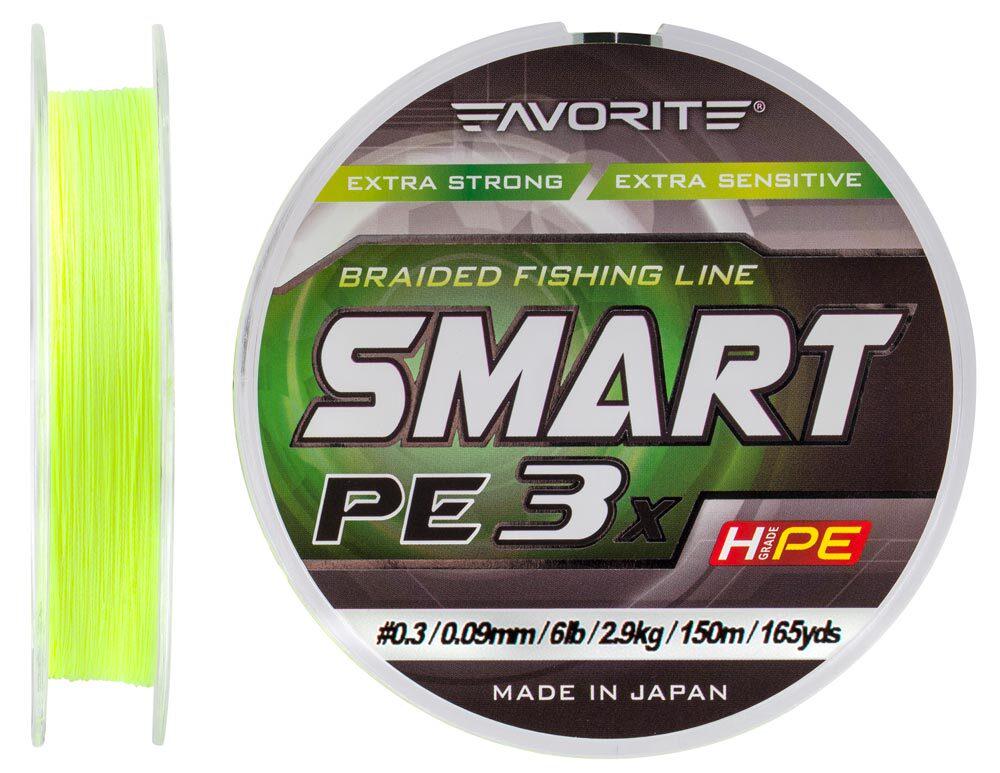 Шнур Favorite Smart PE 3x 150 м 0,09 мм 2,9 кг Жовтий (1013-1693.10.53)
