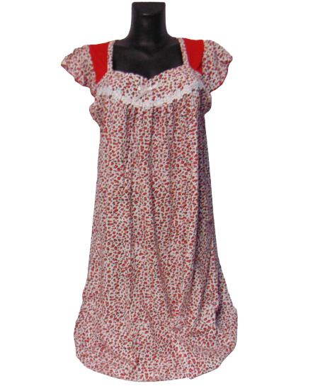 Ночная рубашка женская Nature cotton 7101 р. 54 Белый/Красный (1761822378)