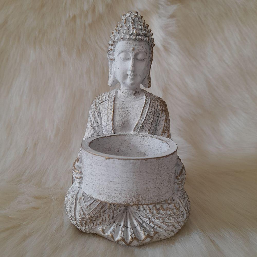 Підсвічник Гранд Презент Будда обіймає ПП703в 15х10х10 см Біло-золотий - фото 2 Підсвічник Гранд Презент Будда обіймає ПП703в 15х10х10 см Біло-золотий - фото 2