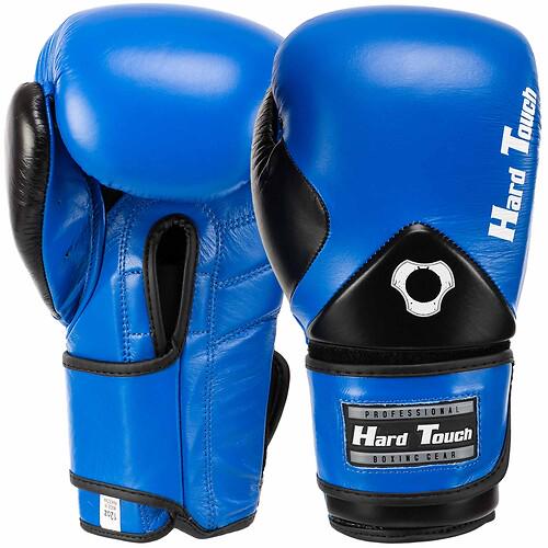 Перчатки боксерские Hard Touch BO-7376 кожаные 12 унции Синий (31492688)