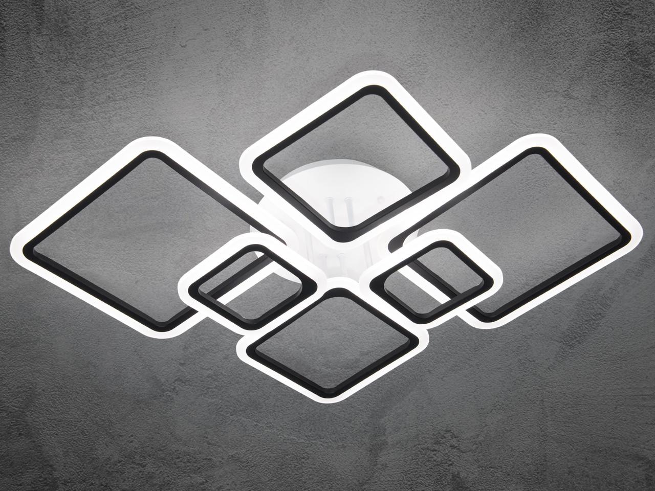 Люстра LED в гостиную с пультом A8160-6BKDIM-LS 110 W на 15 м2 Черный (2432345941) - фото 3 Люстра LED в гостиную с пультом A8160-6BKDIM-LS 110 W на 15 м2 Черный (2432345941) - фото 3