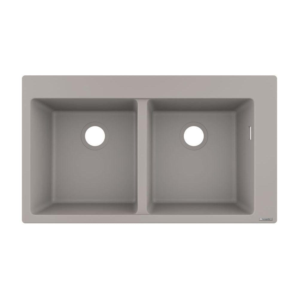 Мийка кухонна Hansgrohe S510-F770 770х510 на дві чаші 370/370 Concretegrey (43316380)