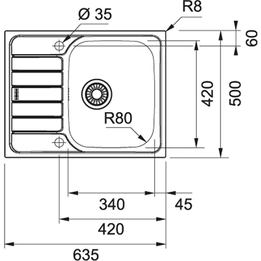 Мийка для кухні Franke Spark SKL 611-63 101.0598.808 врізна оборотна із декорованої нержавіючої сталі (5980862) - фото 2