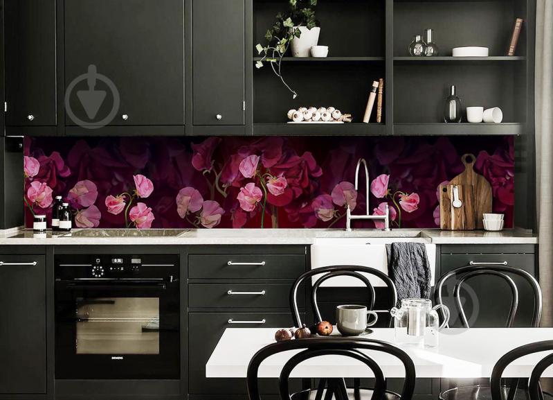 Наклейки кухонный фартук Zatarga "Цветочное настроение" 650х2500 мм Розовый (Z180337/1)