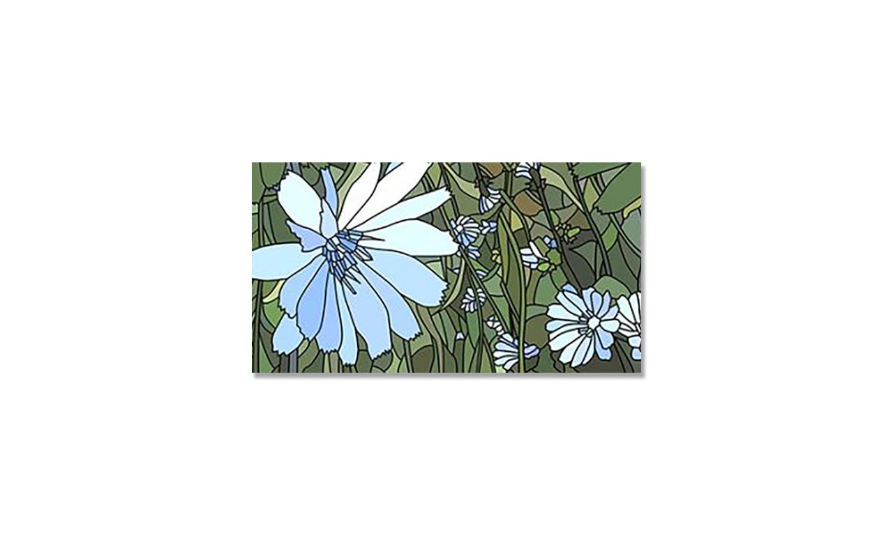 Наклейка виниловая на стол Zatarga Голубые Цветы витраж 650х1200 мм (1289776757) Наклейка виниловая на стол Zatarga Голубые Цветы витраж 650х1200 мм (1289776757)