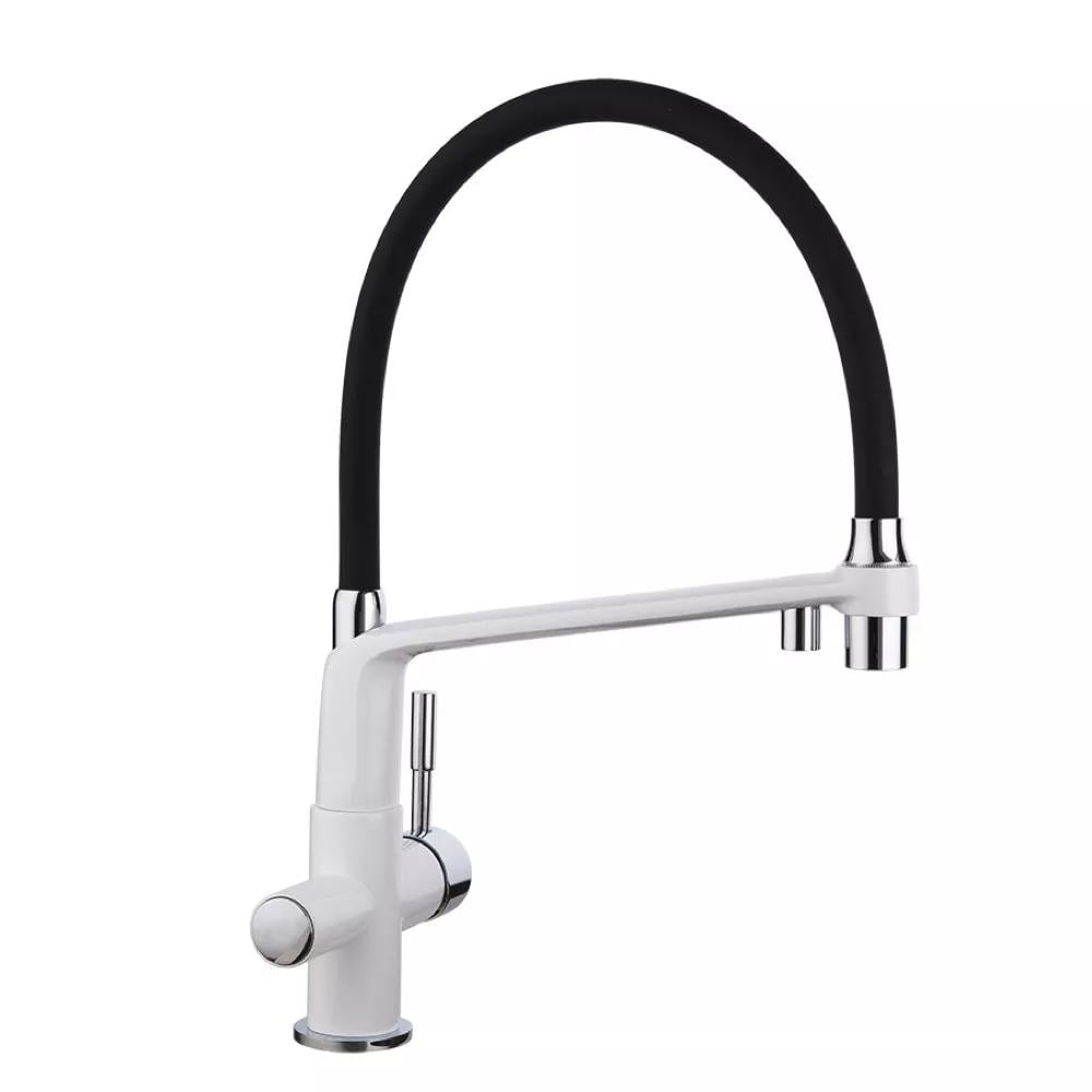 Смеситель для кухни Gappo G4398-9 на две воды Белый (117237)