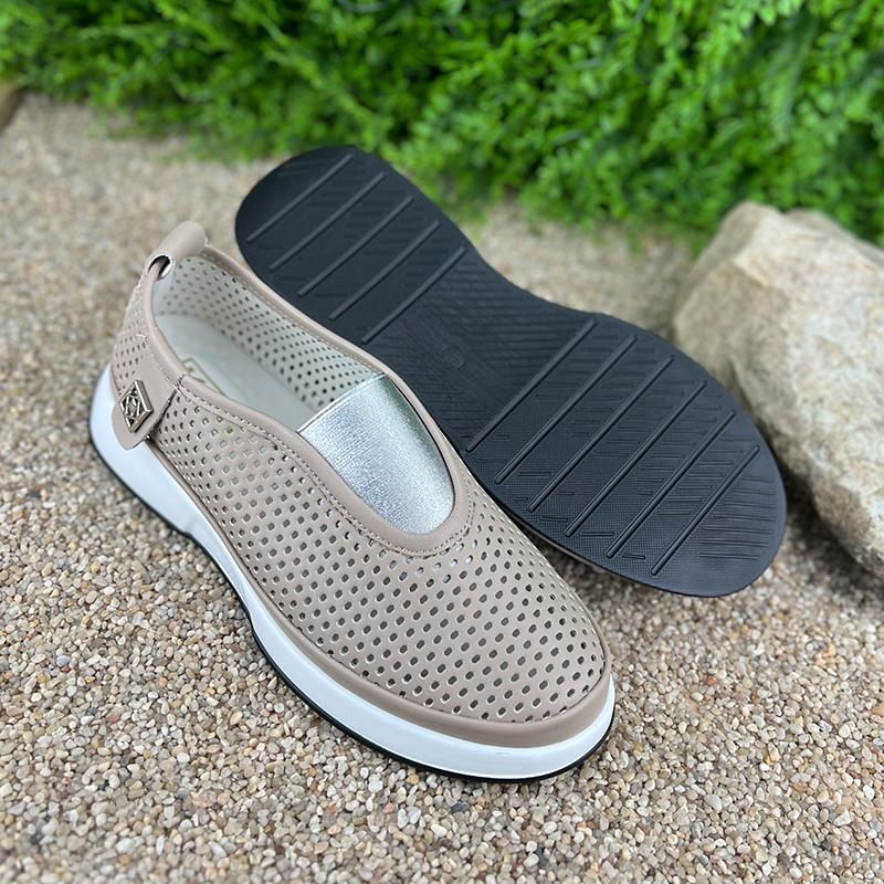 Мокасини жіночі перфорована шкіра Е-007061-36 p. 37 23,5-24 см Коричневий - фото 4