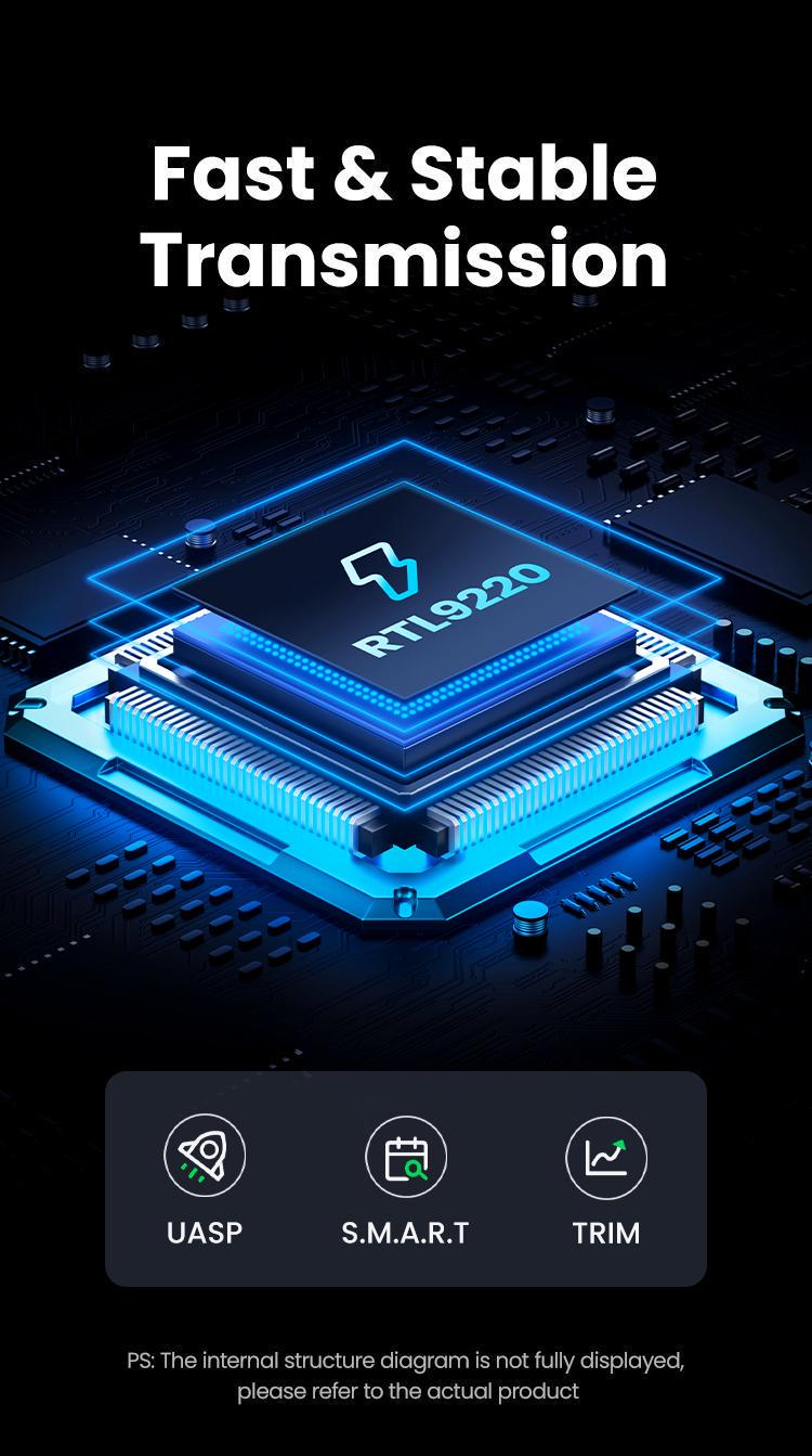 Корпус UGREEN для M.2 NVME та SATA SSD дисків 20 Гбіт/с з Кабелем M та B&M 2280/2230/ 2242/2260 для PCI-e та NGFF Сріблястий (35576) - фото 7 Корпус UGREEN для M.2 NVME та SATA SSD дисків 20 Гбіт/с з Кабелем M та B&M 2280/2230/ 2242/2260 для PCI-e та NGFF Сріблястий (35576) - фото 7