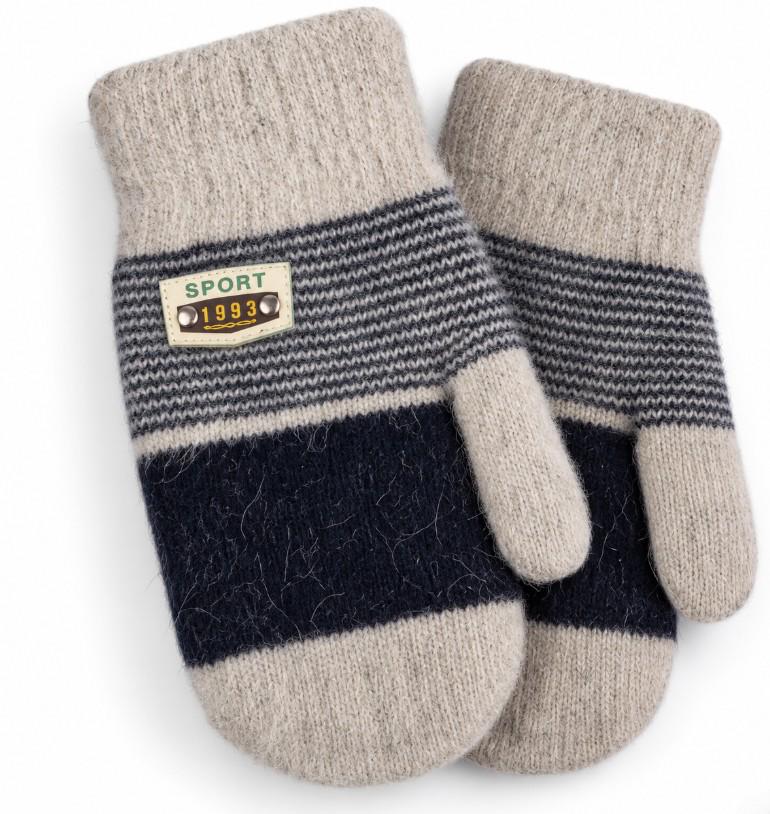 Перчатки подростковые шерстяные на подкладке р. 12 Grey Blue (6008)