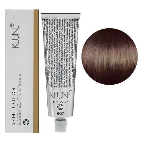 Краска тонирующая безаммиачная для волос Keune Semi Color 6.37 Dark Expresso Blonde Gold Violet 60 мл