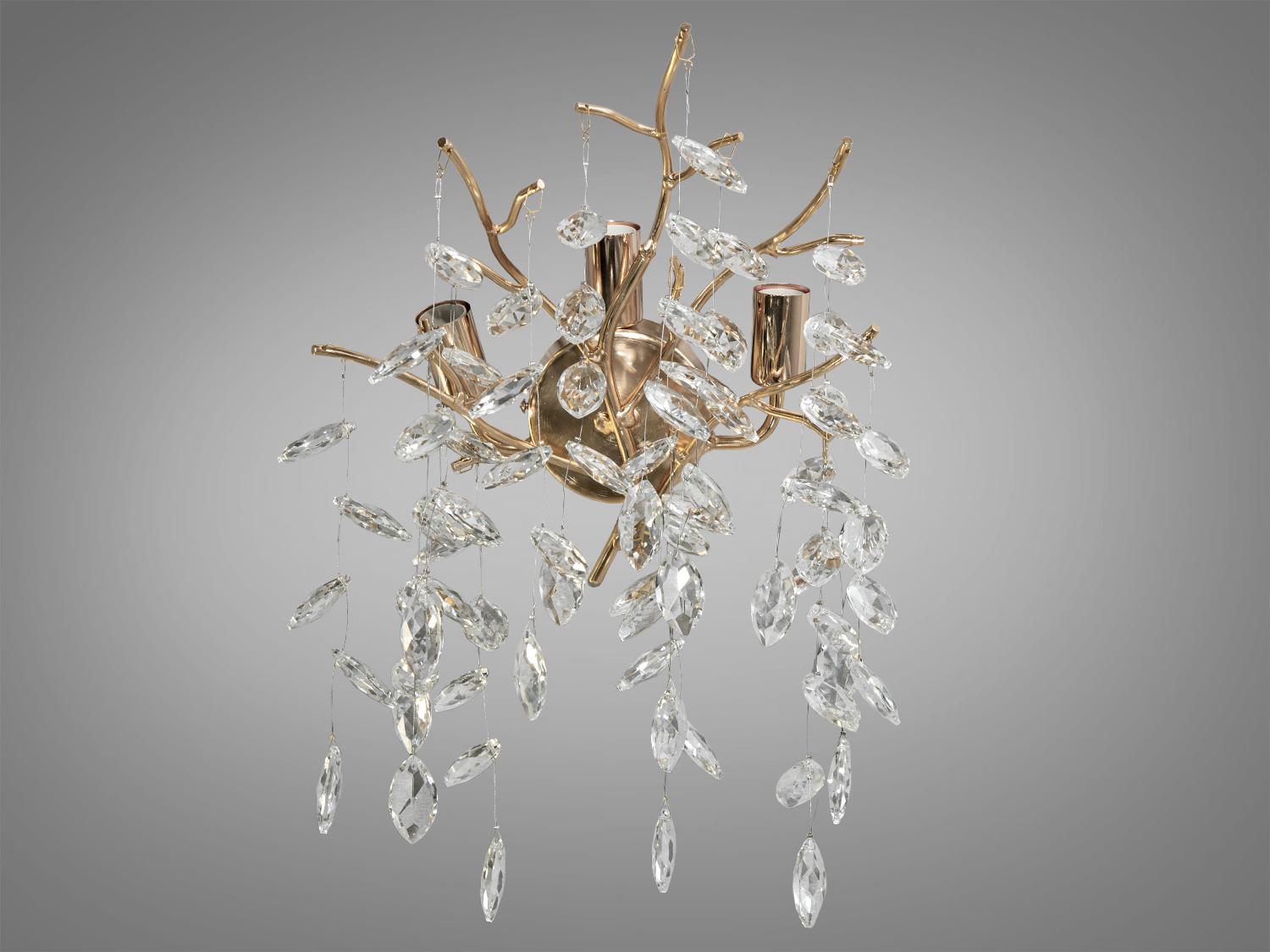 Светильник сателлит к хрустальным люстрам на 3 лампы Золотой (1607-3W GD)