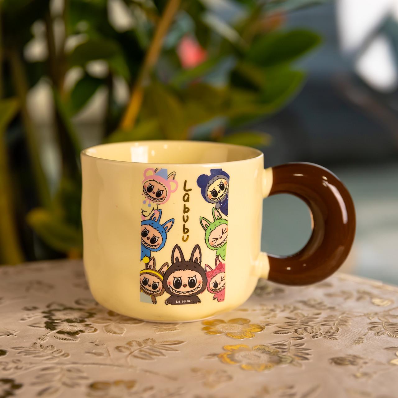 Кружка фарфоровая LABUBU Brighten Your Day 400 мл Бежевый (FM-21D)