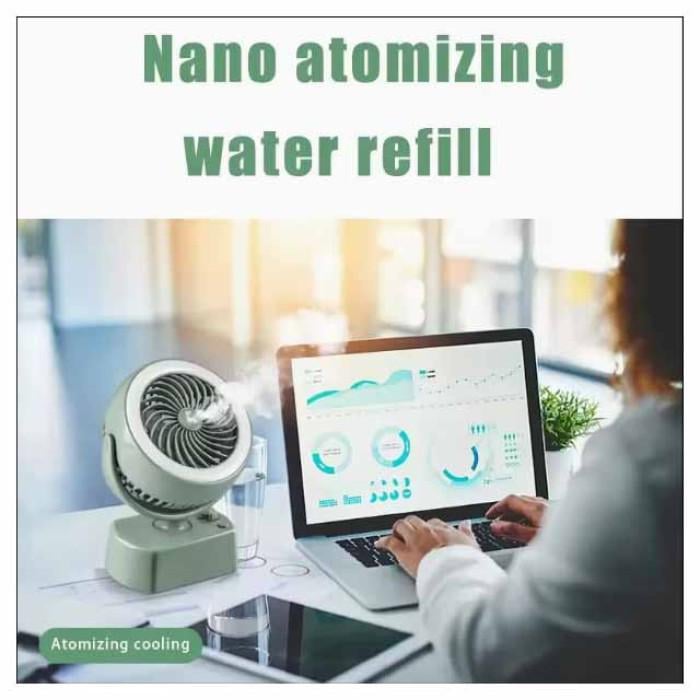 Вентилятор акумуляторний 3в1 YT-M2028 USB із зволоженням та підсвічуванням Зелений - фото 4 Вентилятор акумуляторний 3в1 YT-M2028 USB із зволоженням та підсвічуванням Зелений - фото 4