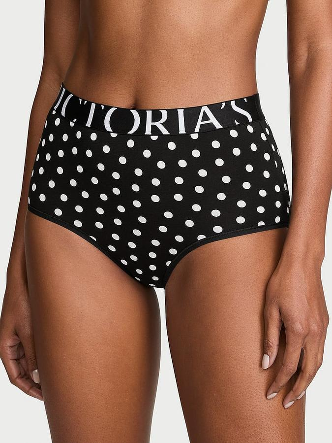 Трусики женские Victoria's Secret Exploded Logo Cotton Modern Brief XS Черный (3161633085)